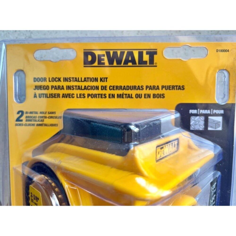 DeWalt Door Lock Installation Kit D18004 2 Bi-Metal Hole Saws Mandrel Drill Bit - Picture 6 of 9